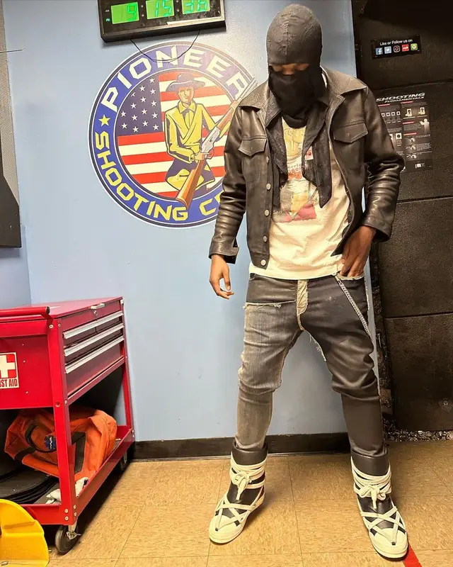 Kirk Knight outfit in Rick Owens, Louis Vuitton, and Takashi Murakami, 2022