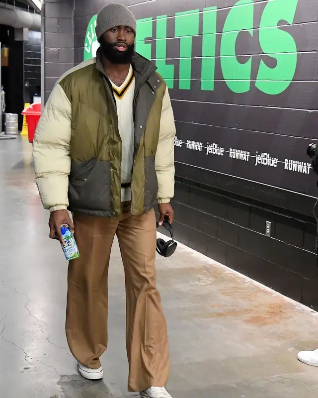 Jaylen Brown outfit in Isabel Marant, Marni, and Apple, 2022