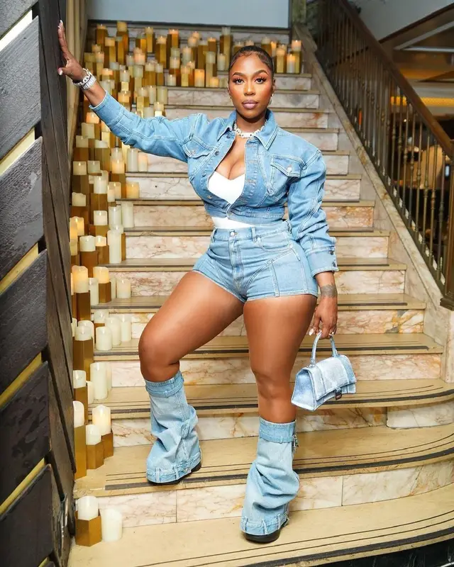 Kash Doll outfit in Mugler, Givenchy, and Balenciaga, 2022