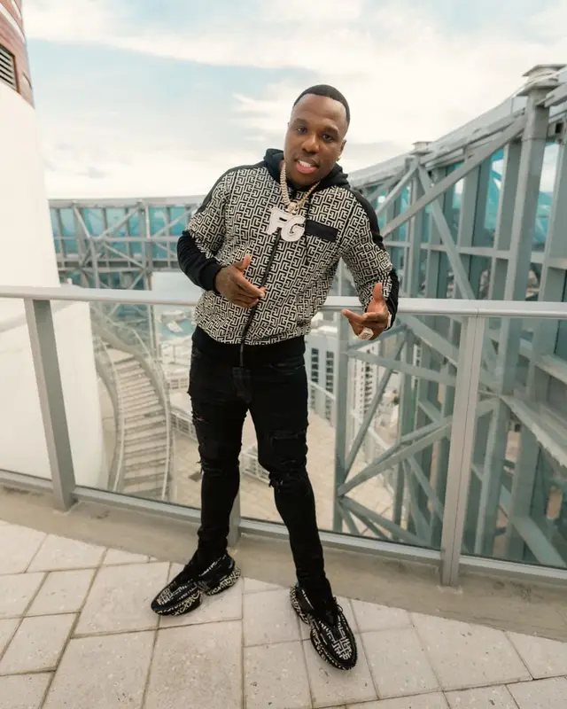 BandMan Kevo outfit in Balmain and Amiri, 2022