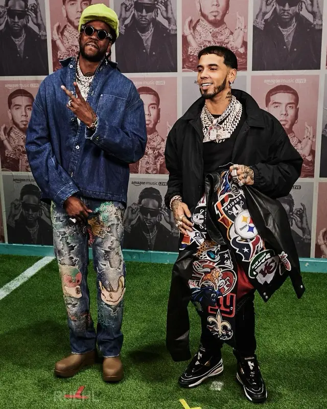 Anuel AA outfit in Grimey, Amiri, and Reebok, 2022