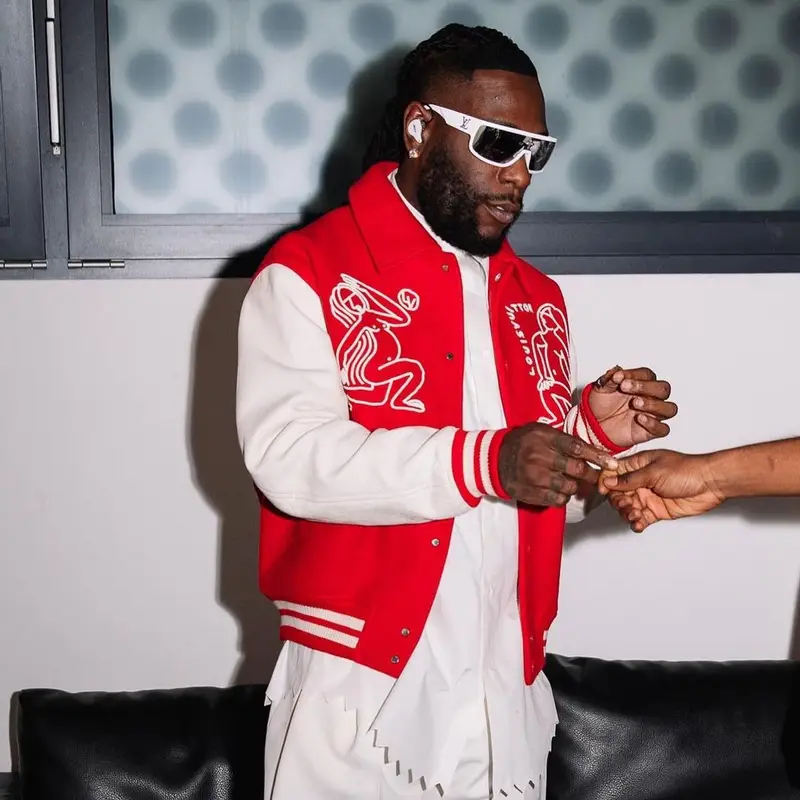 Burna Boy outfit in Louis Vuitton, 2022