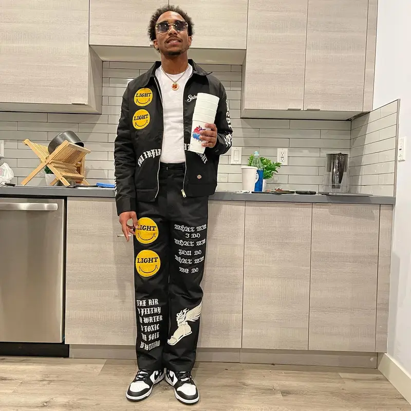 Loe Shimmy outfit in Saint Michael, Nike, and Cartier, 2021