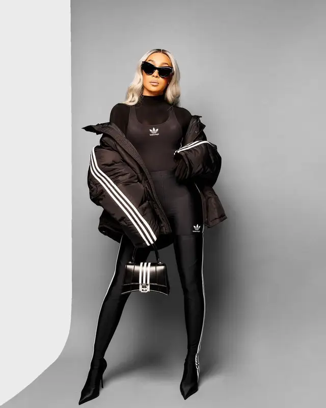 Monica outfit in Adidas and Balenciaga, 2022