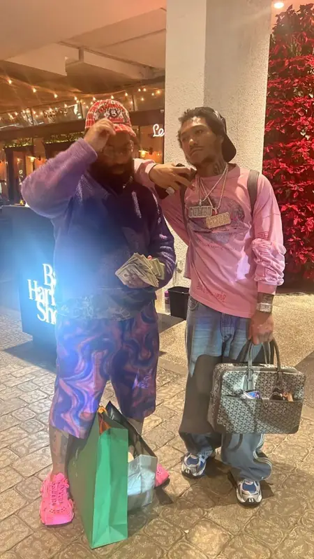 Lil Meech outfit in Balenciaga, Adidas, and Goyard, 2022