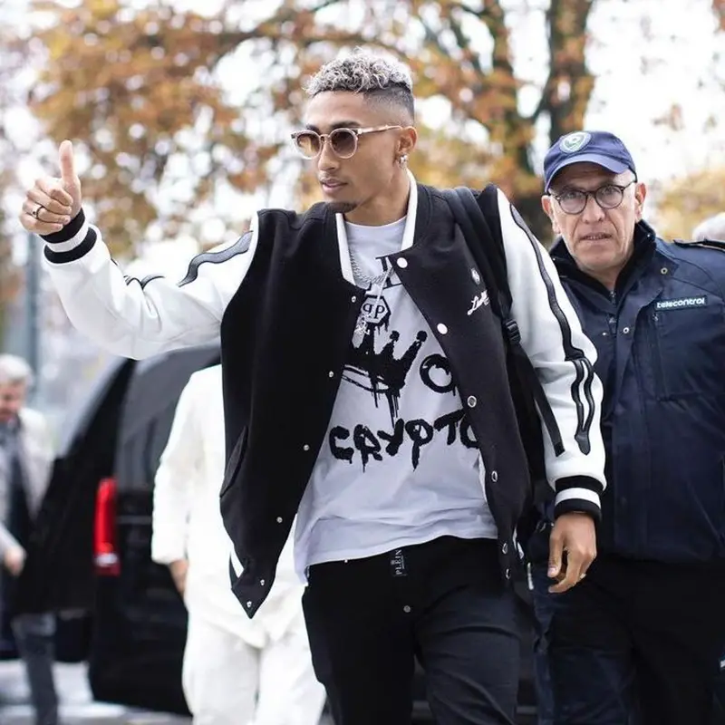 Raphinha outfit in Philipp Plein and Louis Vuitton, 2022