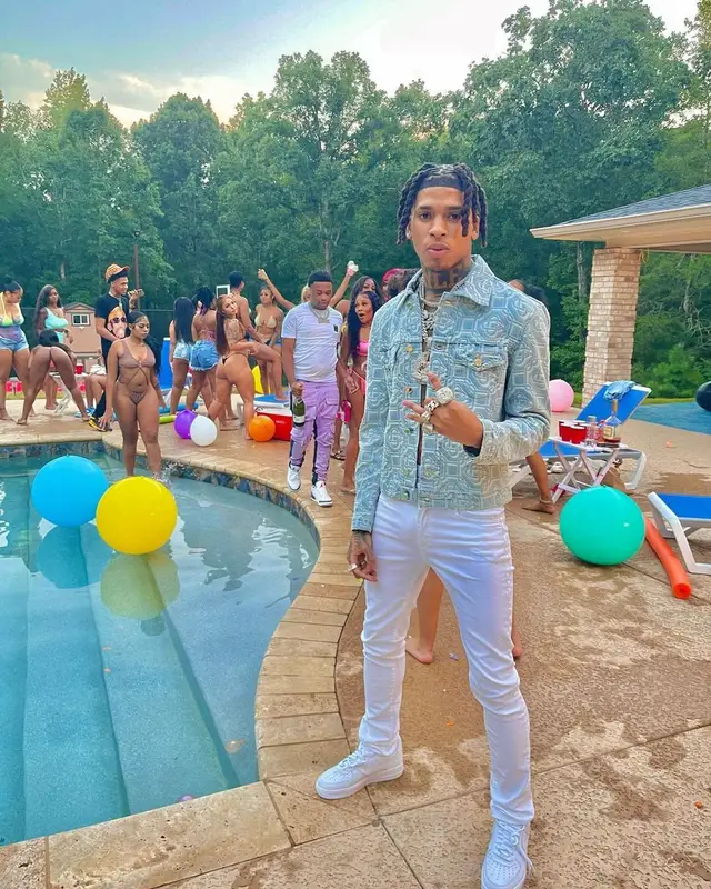 NLE Choppa outfit in Casablanca, Nike, and Celine, 2022