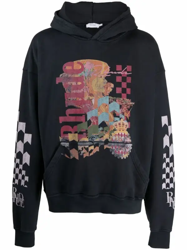 Rhude Joyride Graphic-Print Black Hoodie $575