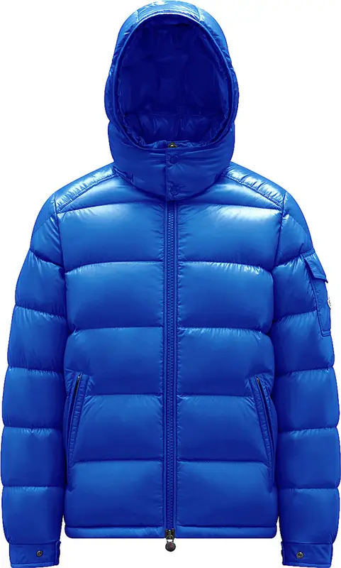 Moncler Blue Maya Quilted Shell Hooded Down Jacket $1630