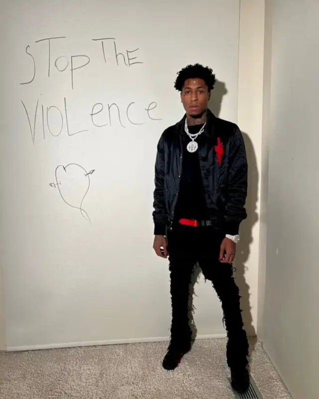 NBA YoungBoy outfit in Amiri, Guapi, and Christian Louboutin, 2022