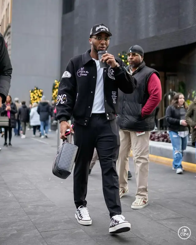 Donovan Mitchell outfit in Kith, Amiri, and Louis Vuitton, 2022