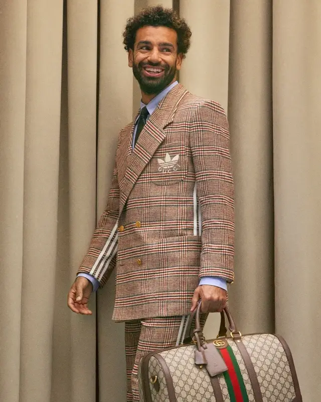 Mohamed Salah outfit in Gucci and Adidas, 2022