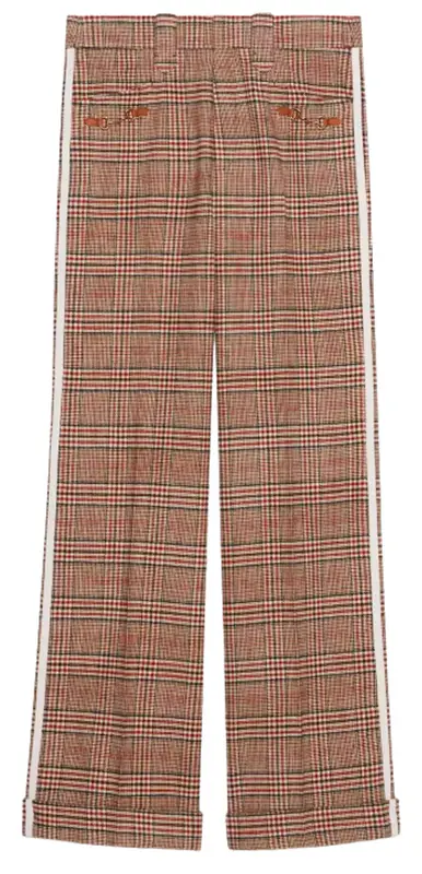 Gucci Check Wool Brown Trousers  $2300
