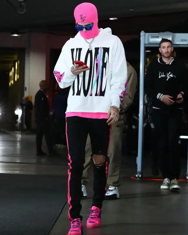 LaMelo Ball outfit in Vlone, Amiri, and Louis Vuitton, 2022