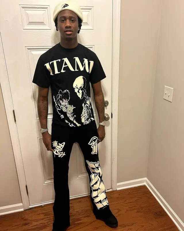 Yung Mal outfit in Itami, 2022