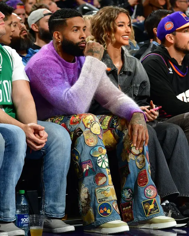 Odell Beckham Jr outfit in ERL, Kapital, and Louis Vuitton, 2022
