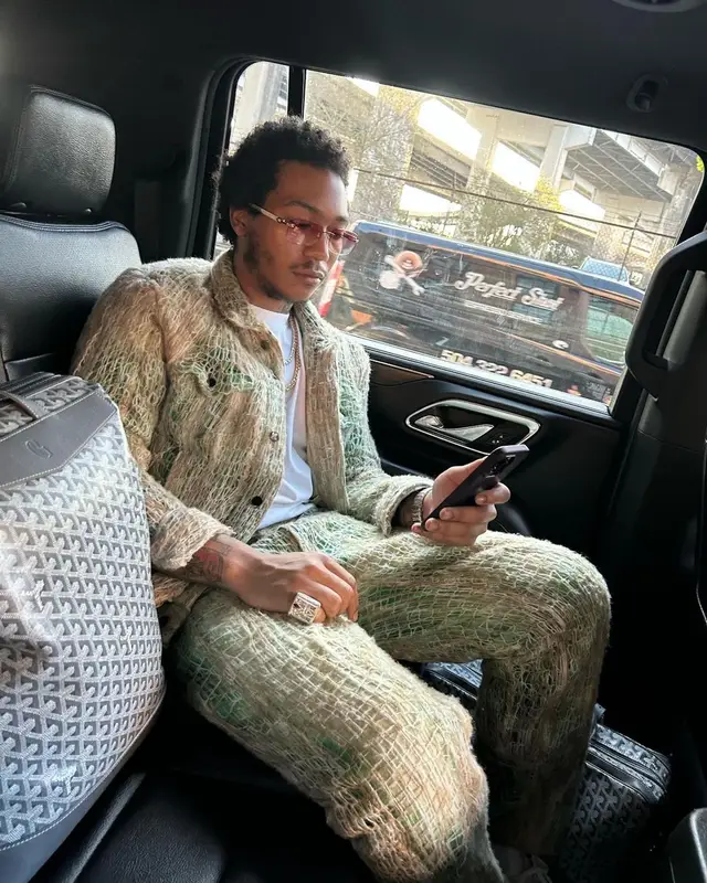 Lil Meech outfit in Des Pierrot, Nike, and Goyard, 2022