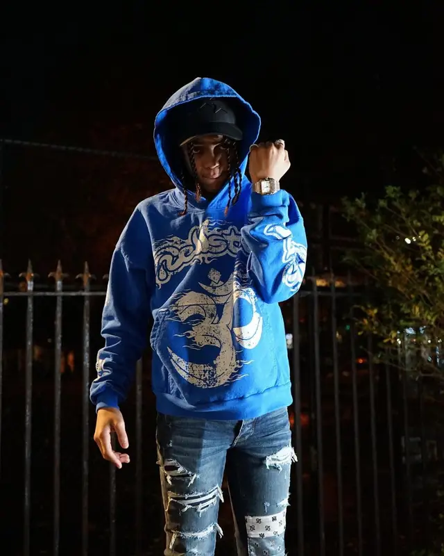 SugarHill Ddot outfit in Hellstar, Jordan, and Amiri, 2022