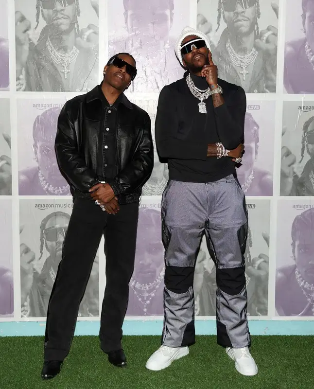 ASAP Rocky outfit in Celine, Tom Ford, and Miu Miu, 2022