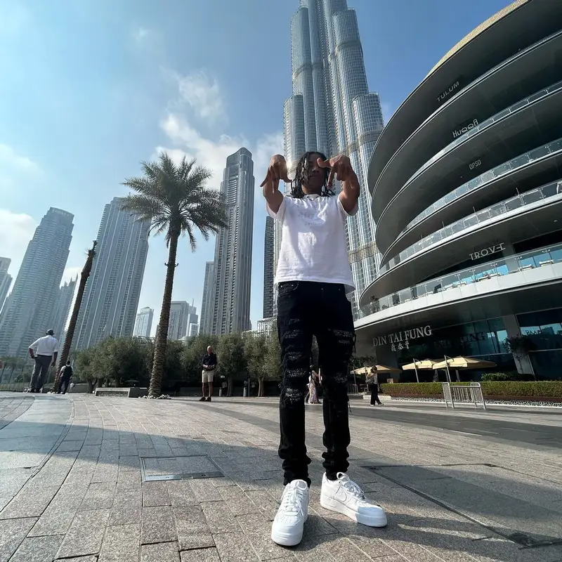 Pressa outfit in Louis Vuitton, Amiri, and Nike, 2022
