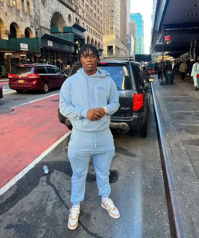 Fredo Bang outfit in Billionaire Boys Club and Bape, 2022