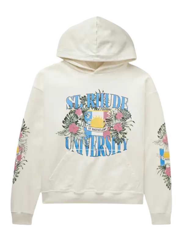 Rhude University Logo-Print Cotton-Jersey Hoodie $635
