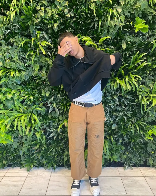 Cort3ll outfit in Ralph Lauren, Rick Owens, and Helmut Lang, 2022