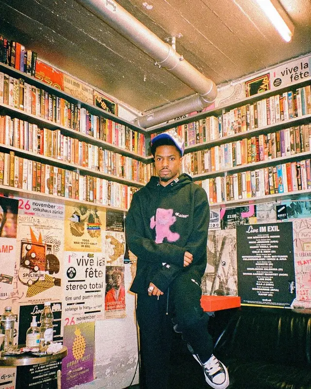 Pierre Bourne outfit in Champion and Maison Mihara Yasuhiro, 2022