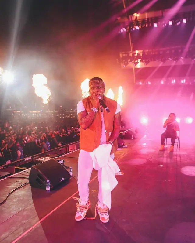 DaBaby outfit in Carhartt, Lanvin, and Louis Vuitton, 2022