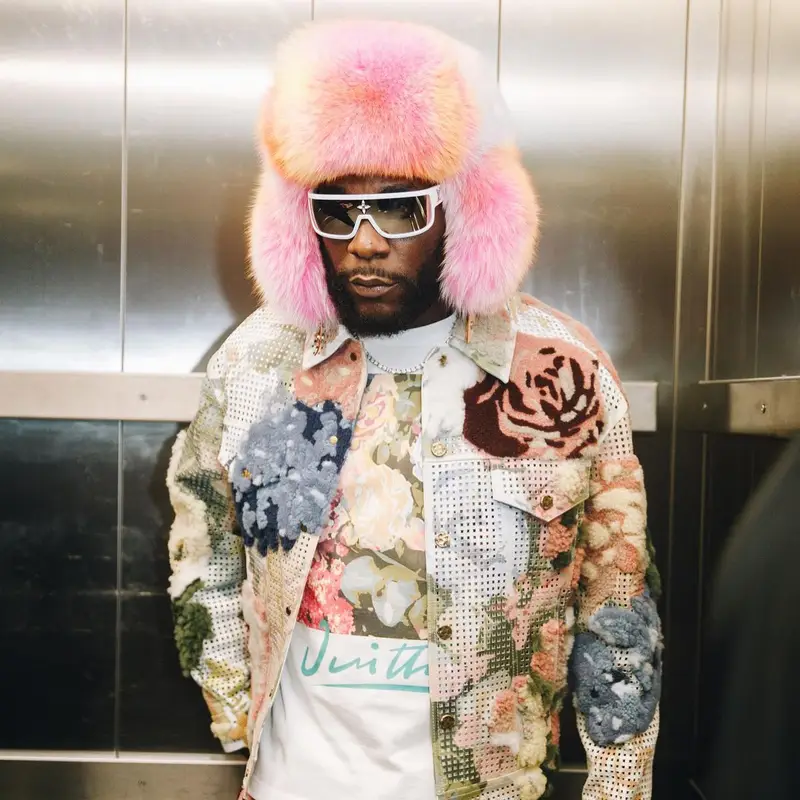 Burna Boy outfit in Louis Vuitton, 2022