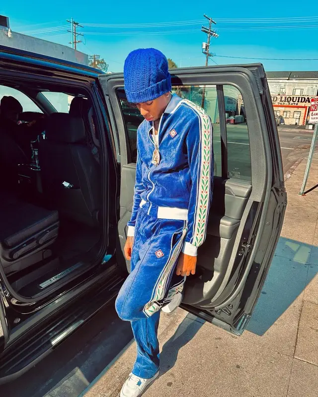 NLE Choppa outfit in Casablanca and Jordan, 2022