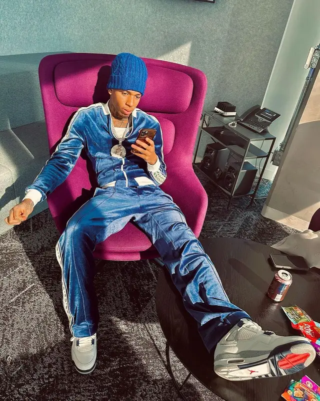 NLE Choppa outfit in Casablanca and Jordan, 2022