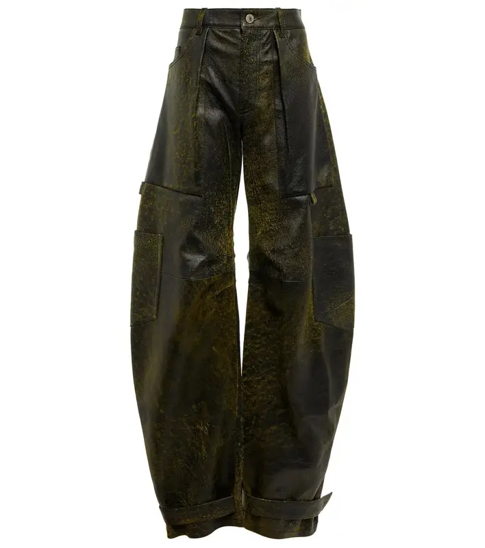 The Attico Codi Embroidered Leather Pants $1708