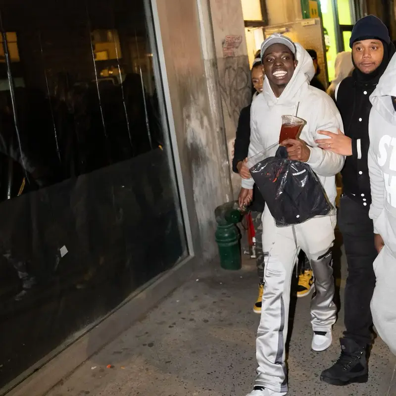 Bobby Shmurda outfit in Nike and Nahmias, 2022