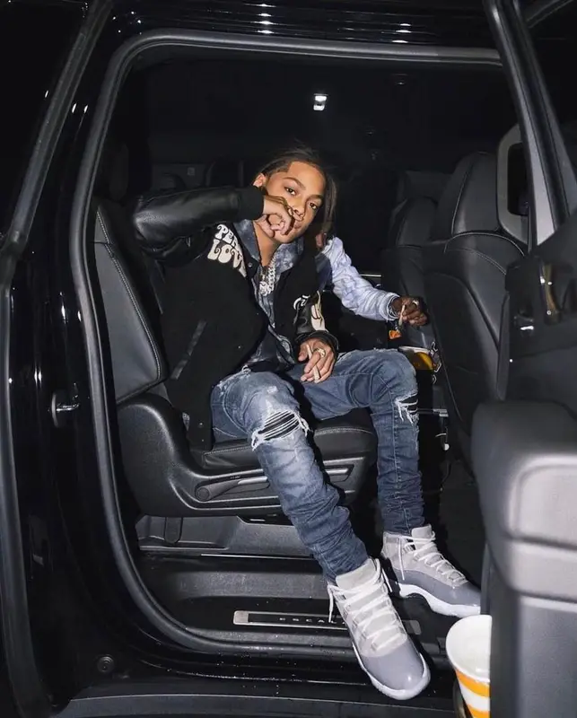 SugarHill Ddot outfit in Chrome Hearts, Amiri, and Jordan, 2022