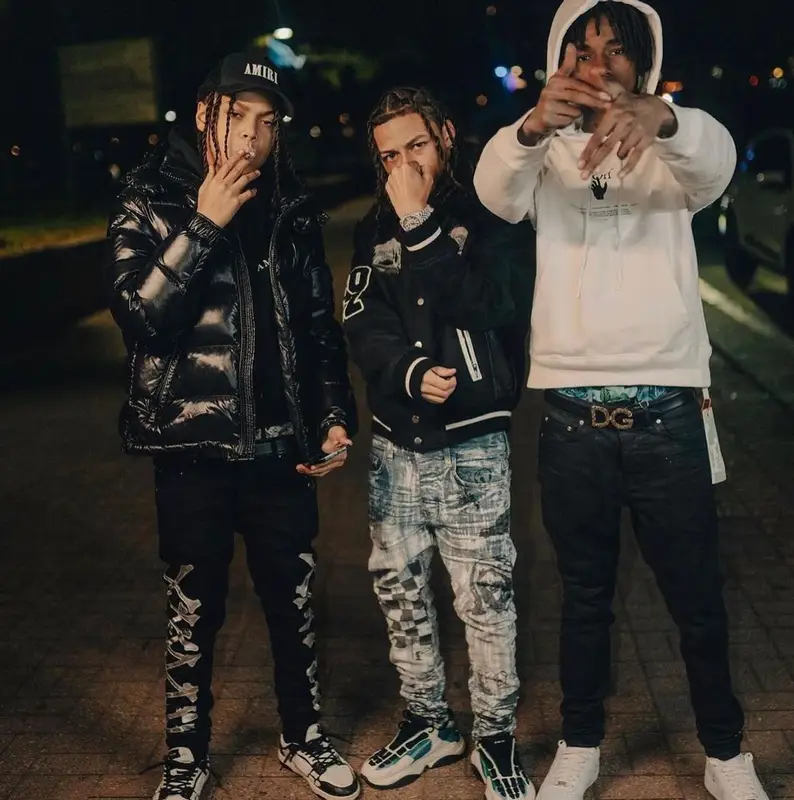SugarHill Ddot outfit in Moncler and Amiri, 2022