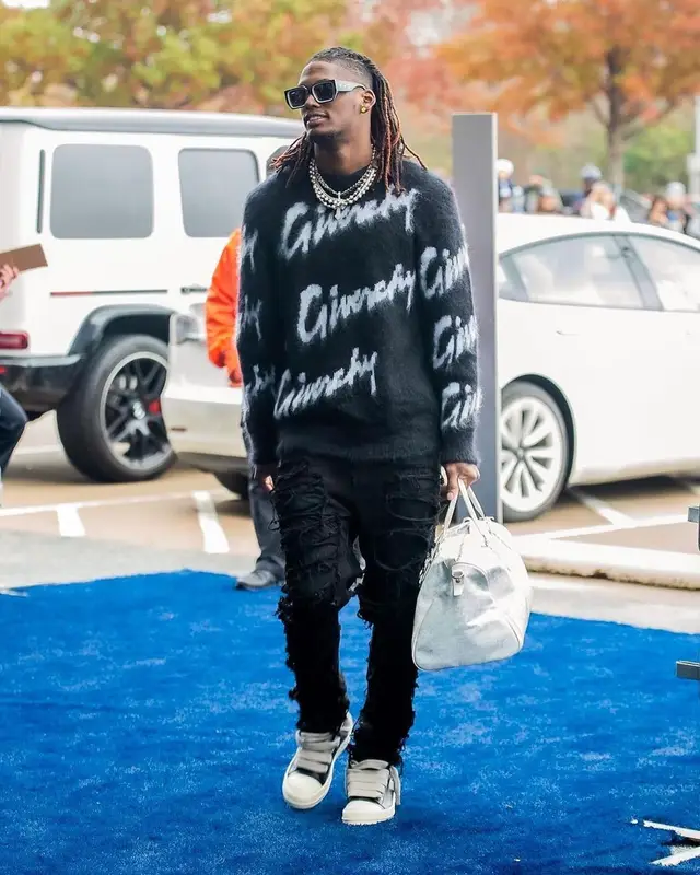 CeeDee Lamb outfit in Givenchy, Rick Owens, and Off-White, 2022
