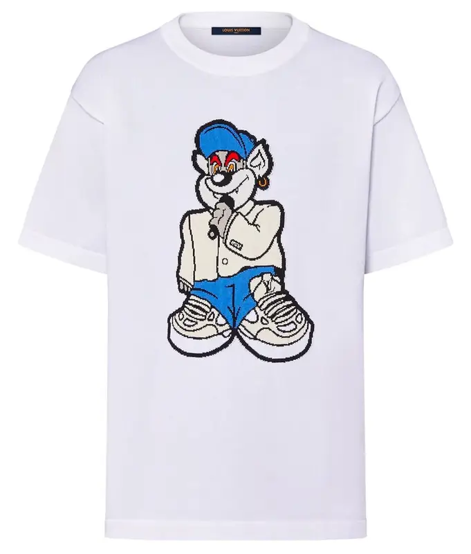 Louis Vuitton Graphic Short-Sleeved White Knit T-Shirt $1080