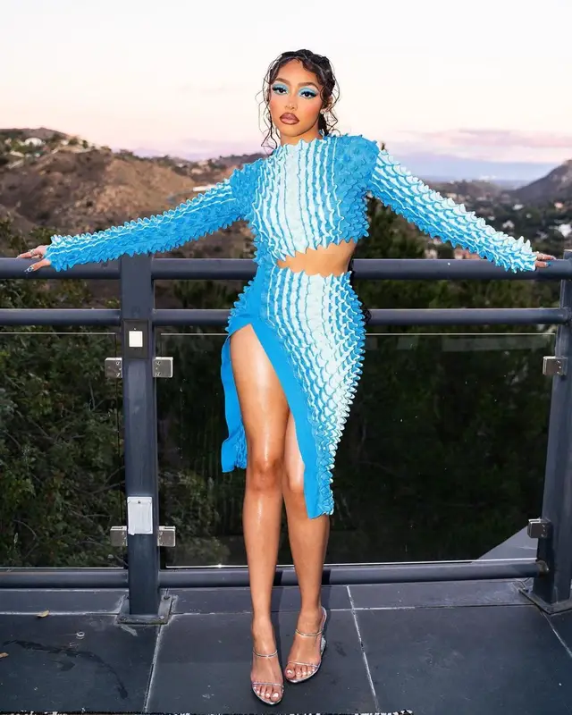 Jodie Woods outfit in Chet Lo and GCDS, 2022