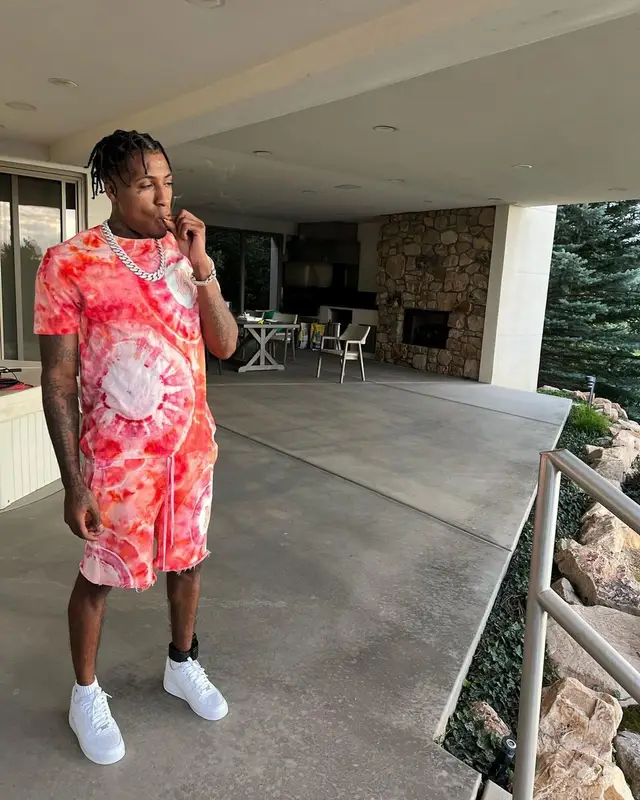 NBA YoungBoy outfit in Amiri and Nike, 2022