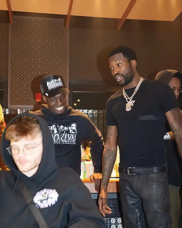 Meek Mill outfit in Givenchy, Jordan, and Bottega Veneta, 2022