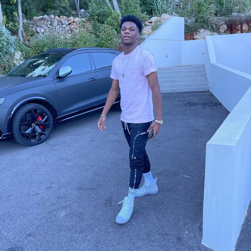 Aurelien Tchouameni outfit in Dior, Rick Owens, and Burberry, 2021