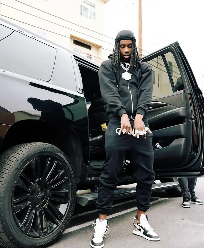 Polo G outfit in Celine and Nike, 2022
