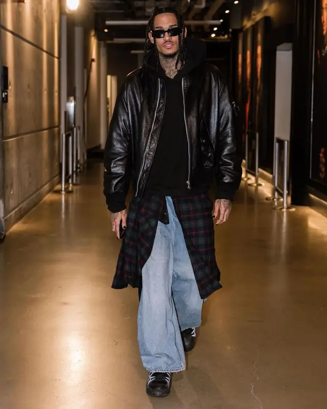 Jordan Clarkson outfit in Balenciaga, ASAP Rocky Merch, and Prada, 2022