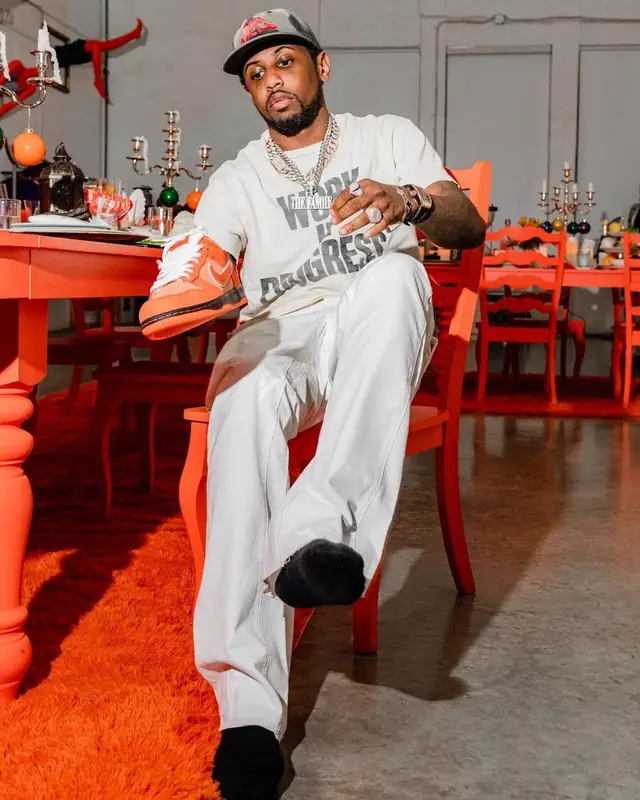 Fabolous outfit in Nike, Gallery Dept., and Concepts, 2022