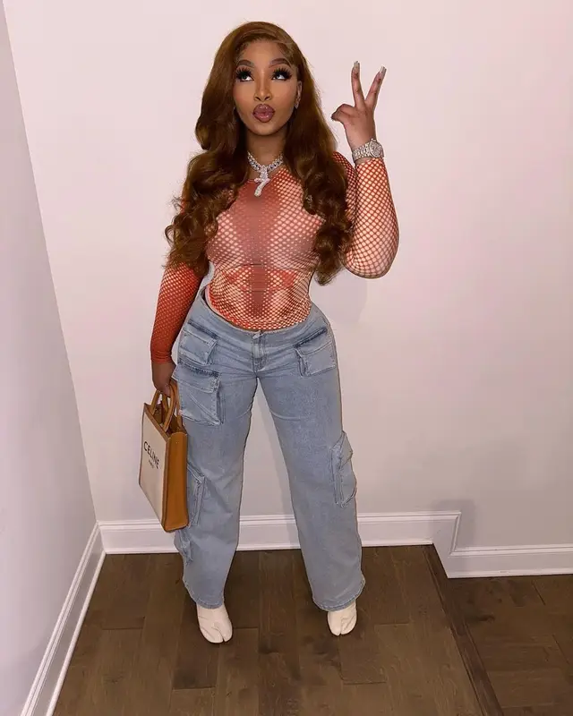LightSkinKeisha outfit in Maison Margiela and Celine, 2022