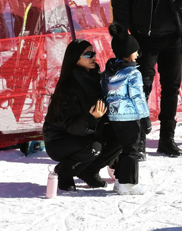 Kylie Jenner outfit in Moncler and Dior, 2022