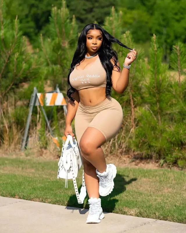 LightSkinKeisha outfit in Balenciaga and Original Baddie Club, 2022