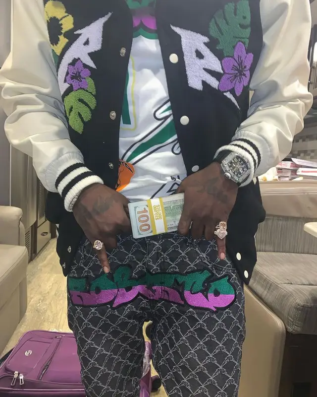 Kodak Black outfit in Chris Pyrate and Robert Roberto, 2022