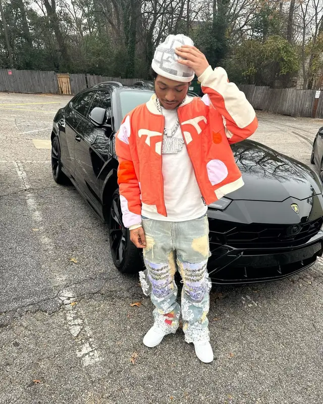 Lil Meech outfit in Who Decides War, Nike, and Vertabrae, 2022